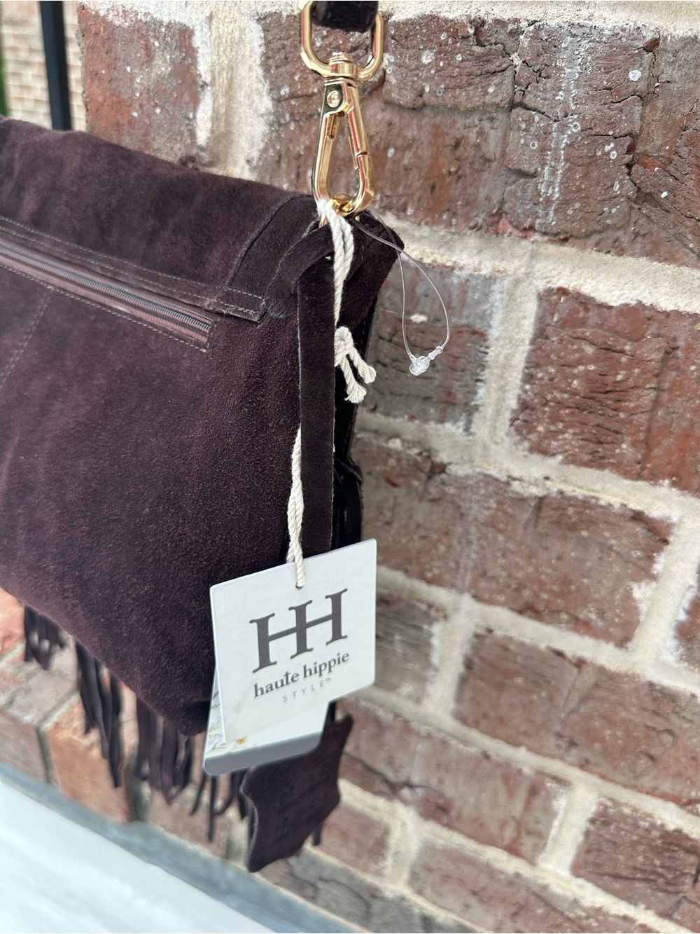 Haute Hippie Chocolate Brown Suede Fringe Crossbody - Picture 5 of 10